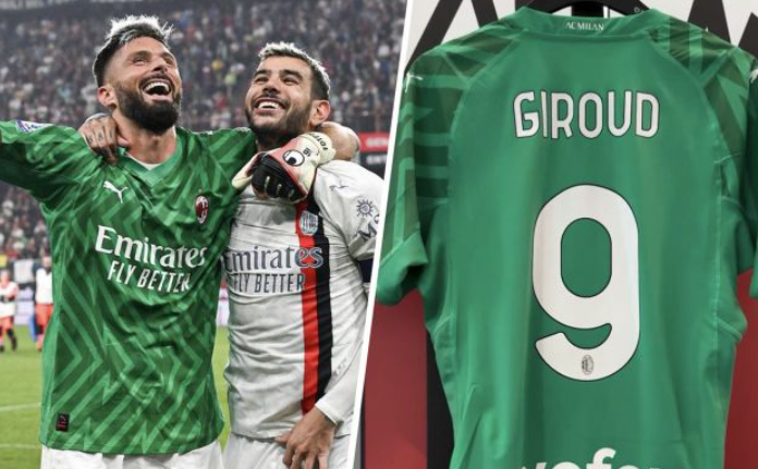 Když Giroud dočasně zastával funkci brankáře AC Milán: zelený brankářský dres byl okamžitě vyprodán